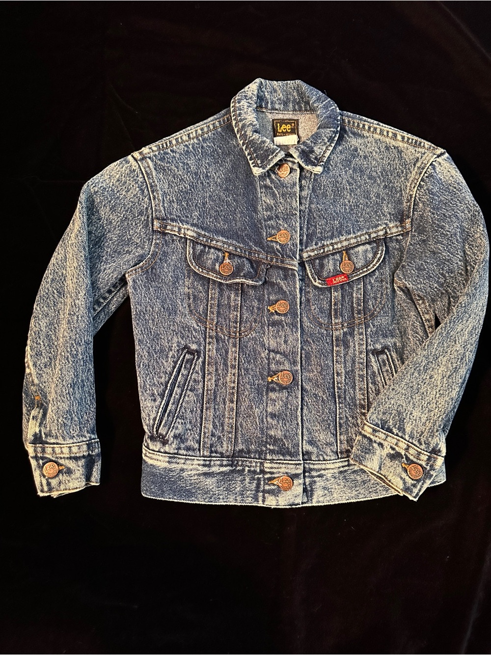 Vintage 80s 90s Lee Kids Stonewash Blue Denim Jacket
